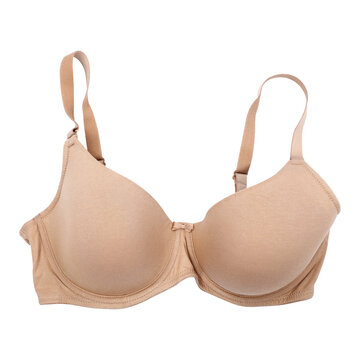 Classic beige underwire bra Isolated On Transparent Background PNG