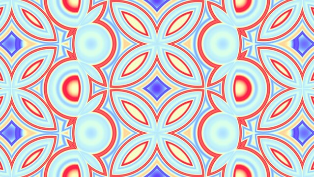 Soft blue and bright red shapes open like beautiful spring flowers. A joyful dance of light. Excellent for playful 3D surfaces or artistic banners.