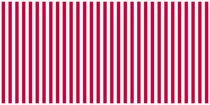 Red and White Vertical Stripes Background with Modern Minimalist Classic Straight Line Pattern Abstract Crimson Geometric Vector Illustration for Circus Banner