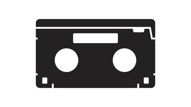 Retro cassette tape icon for music and audio recording.