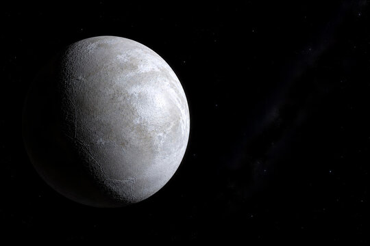 Eris Frozen Dwarf Planet Floating in Deep Space