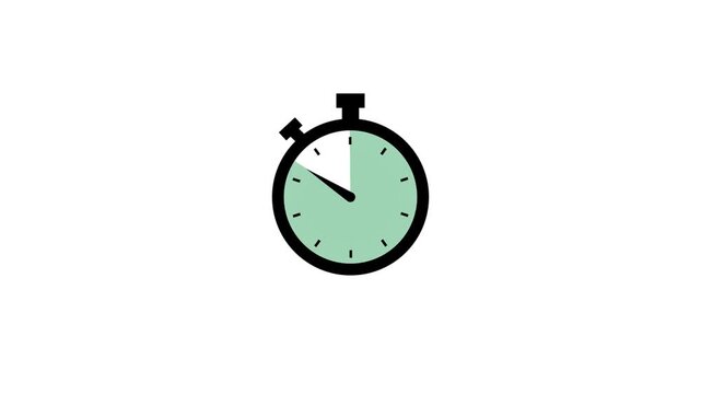 Stopwatch animation starting from zero and stopping precisely at 50 seconds