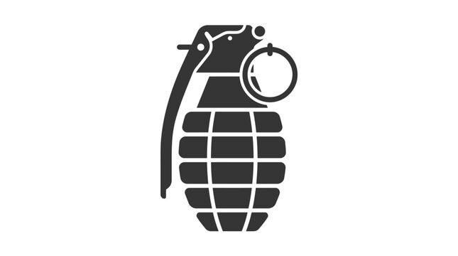 Stylized Grenade Icon Symbol Illustration.