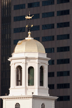 Grasshopper weather vane over old Town Hall in Faneuil Hall Marketplace