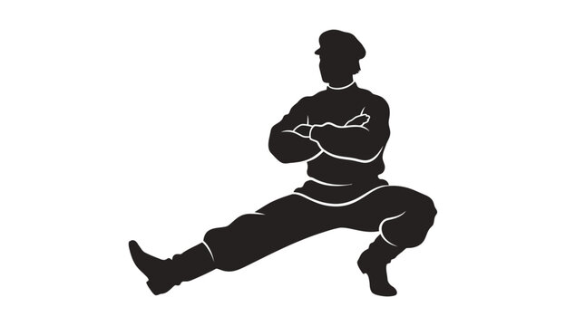 Martial Arts Fighter Silhouette in Dynamic Pose.