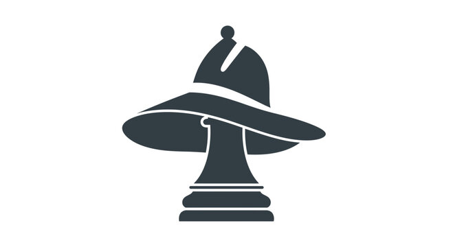 Abstract chess piece with hat symbolizing strategy and thought