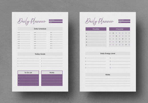 Elegant Daily Planner Template with Schedule Tracker