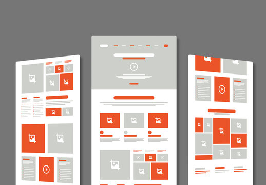 Modern Landing Page Wireframe Template Layout