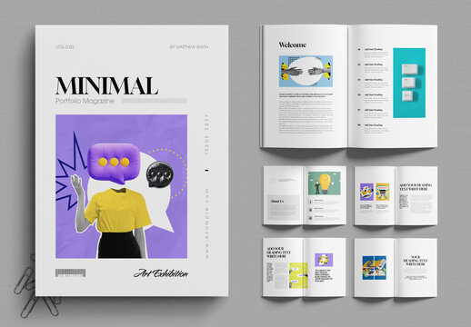 Minimal Art Exhibition Magazine Template