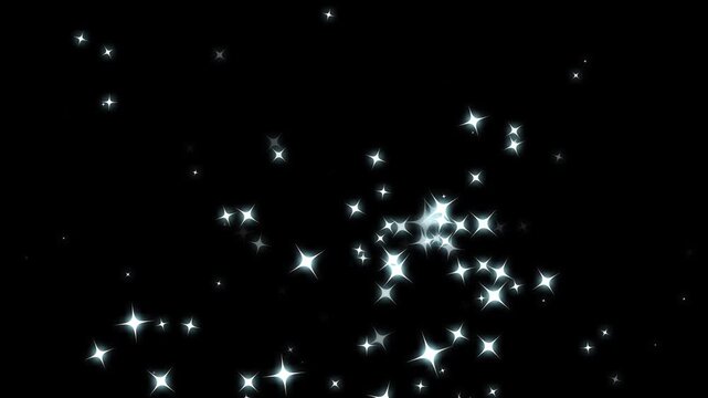 4K Luxury sparkling star trail, explosion, glowing pixie dust swirl, white fairy glitter animation, dazzling light streak, magical twinkle particles, fantasy motion graphics overlay on black screen.