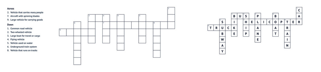 Fototapeta premium Blank crossword puzzles for entertainment and educational purposes 