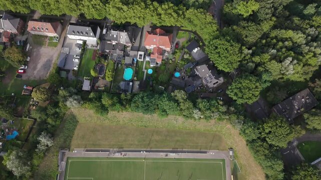 Soccer Pitch Top Down Aerial With Players Germany
