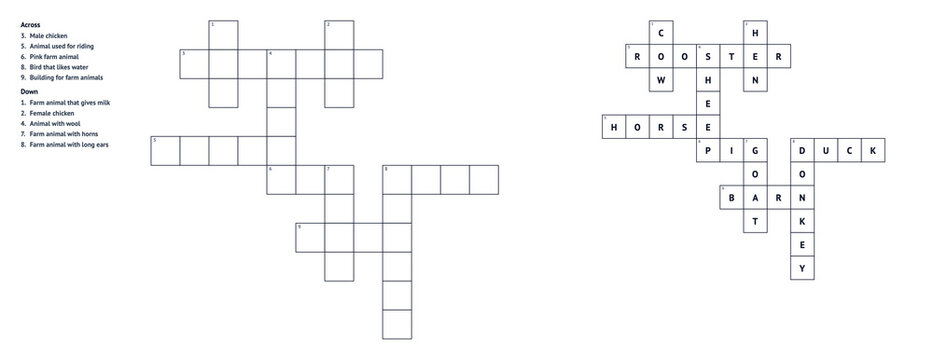 Blank crossword puzzle template on white background  