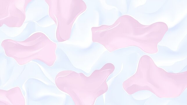 Soft Pastel Pink Shapes on Smooth White Background for Design Purpose
