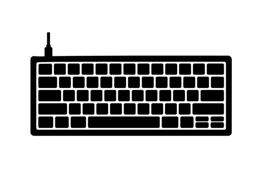 Keyboard provides a standard input peripheral device for computing systems to facilitate efficient data entry and communication in professional office or home workspace environments today.