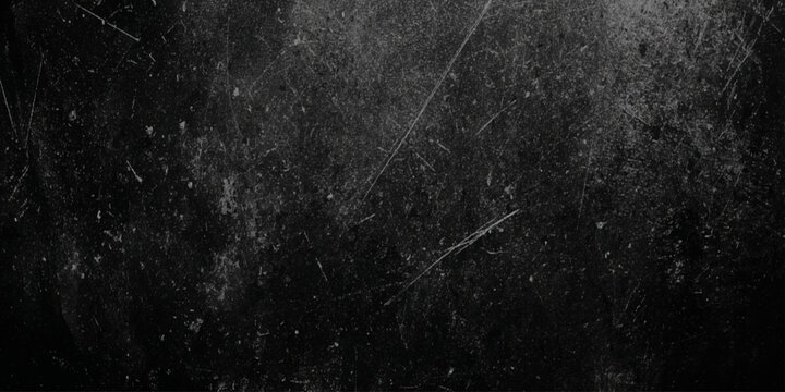 Dark grungy black background wall with scratches and texture for design and overlay