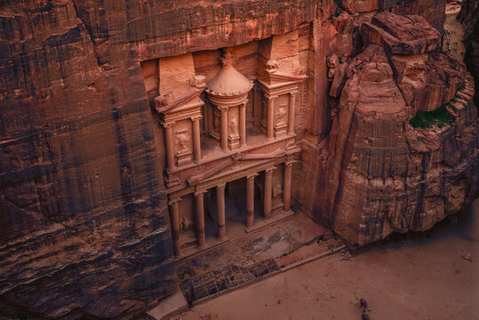 Al Khazneh, aka The Treasury, an UNESCO heritage site at Petra, jordan
