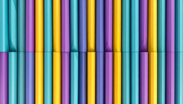 Colorful vertical bars repeat pattern; alternating cyan, lavender, and yellow hues with square edges