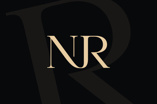 NR or RN letter logo icon design. Classic style luxury initials monogram.