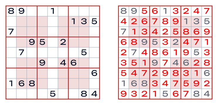 Expert-level Sudoku puzzle grid with additional fields and solution  