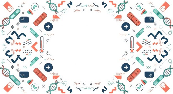 Healthcare background template with dna strands medicine tablets and medical icons flat.