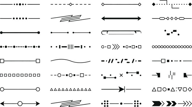 Dividers collection showcases a set of decorative horizontal lines and separators for professional document layout.