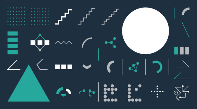 Geometric icons and abstract symbols offer a versatile toolkit for creating contemporary digital interfaces.