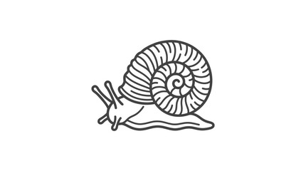 Minimalist snail line art with spiral shell. © nurul mustofa