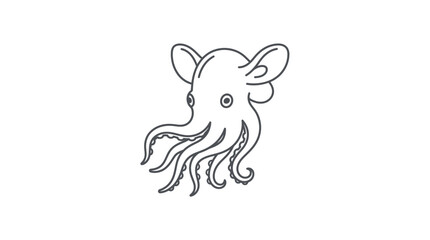 Cute cartoon dumbo octopus outline for kids coloring. © nurul mustofa