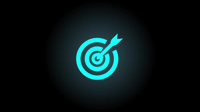 Businessman holding target icon with arrow hitting center, goal achievement, success strategy, performance focus, business planning, KPI growth and objective completion in modern corporate concept.4k