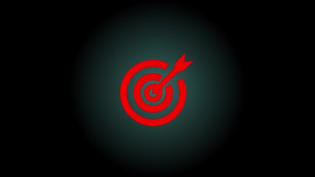 Businessman holding target icon with arrow hitting center, goal achievement, success strategy, performance focus, business planning, KPI growth and objective completion in modern corporate concept.4k