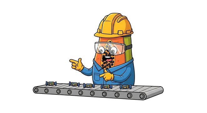 Construction worker operating mini excavator machine.