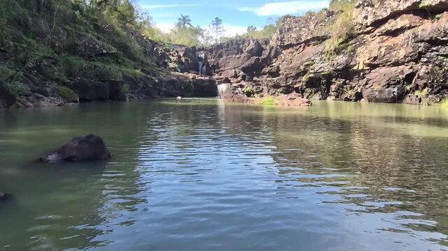 wild waterfalls in amazonas jungle