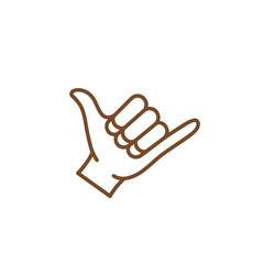 Shaka Hand Gesture Icon, Hang Loose Symbol, Aloha Spirit, Vector Illustration © Chika