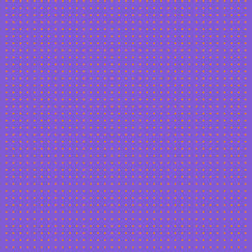 Vibrant two-tone geometric polka dot pattern Small orange dots on a lilac-purple background Contrasting colors Retro, vintage style