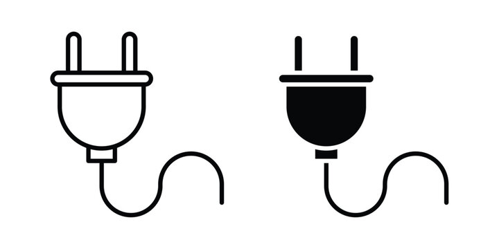 Power plug electric cord icon
