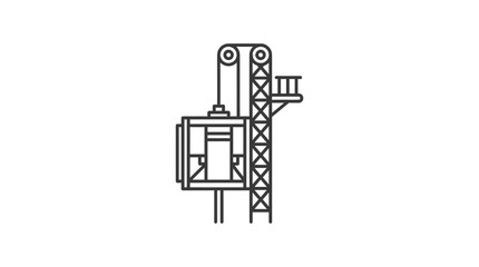 Industrial construction elevator lift hoist line icon © slamet yabidi