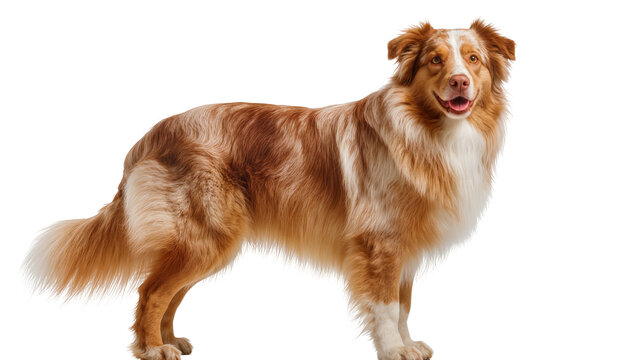 Australian Shepherd dog with merle coat and white markings