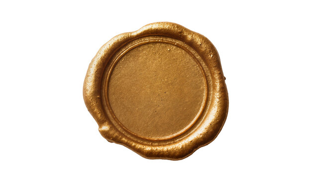 Gold wax seal stamp with embossed circle detail