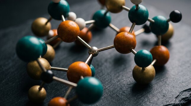 Molecular structure model atoms.