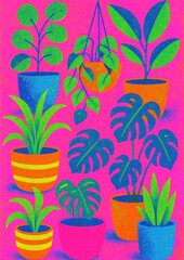 Obraz premium Vibrant potted plant design