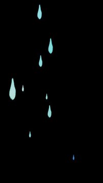[Vertical 9:16 for social media]Hand-drawn raindrops: A simple animation of hand-drawn style rain falling.