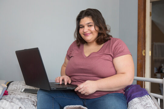 Girl with Cerebral Palsy using her computer