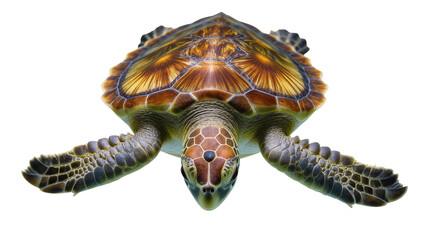Green sea turtle swimming with flippers extended © Lukas