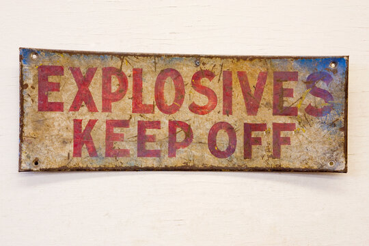 Close-up of a Warning sign board