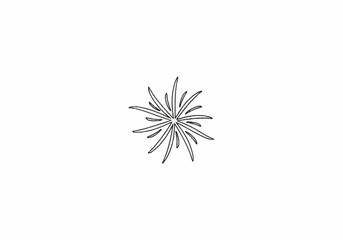Fototapeta premium Minimalist Line Art Drawing of a Starburst or Asterisk Shape.