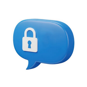Secure message speech bubble with lock icon