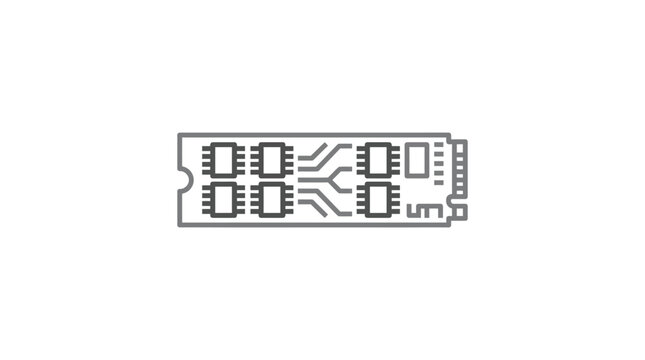 NVMe M.2 SSD storage drive vector icon.