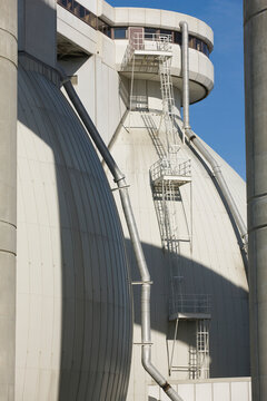 Digester tanks in a water treatment plant
