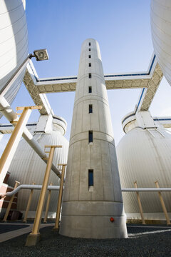 Digester tanks in a water treatment plant